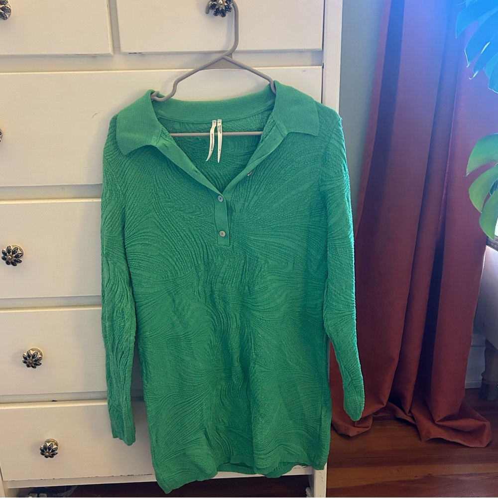 BY ANTHROPOLOGIE LONG-SLEEVE POLO SWEATER MINI DRESS - Picture 6 of 8